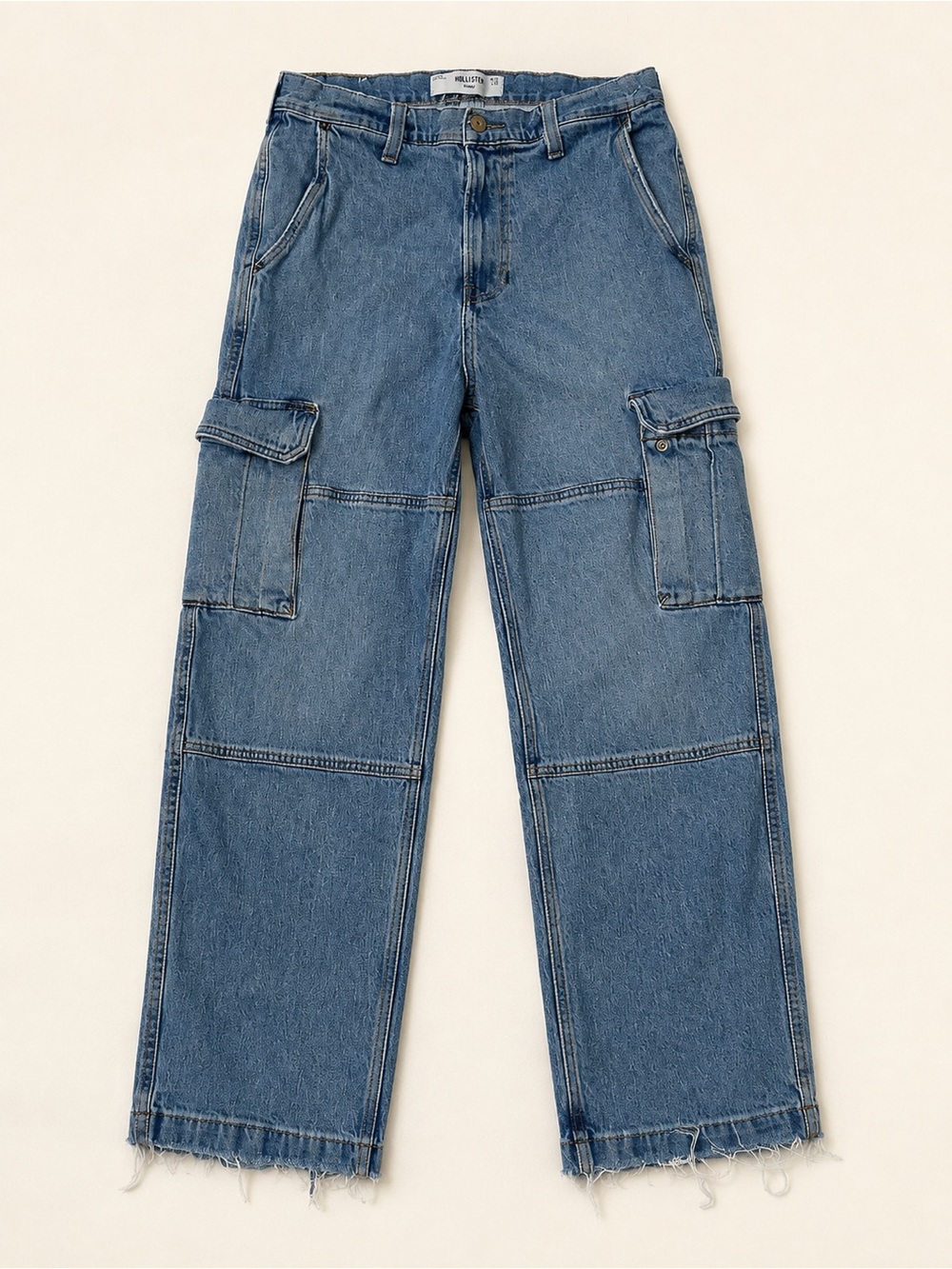 Hollister Men's Medium Blue Denim Cargo Pants